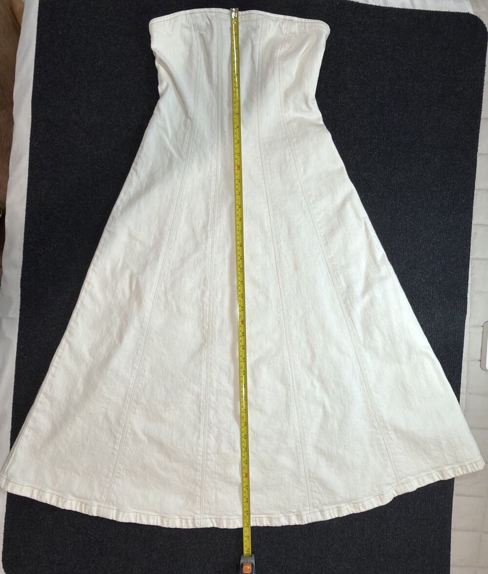 Abercrombie & Fitch XSP White Denim Strapless Maxi Dress Petite Fit Flare